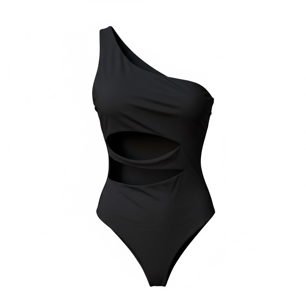 Chic Black One-Shoulder Cutout Shirt
